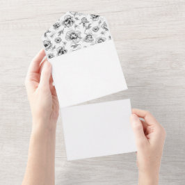 Design des Umschlags. Style Line Art All In One Einladung