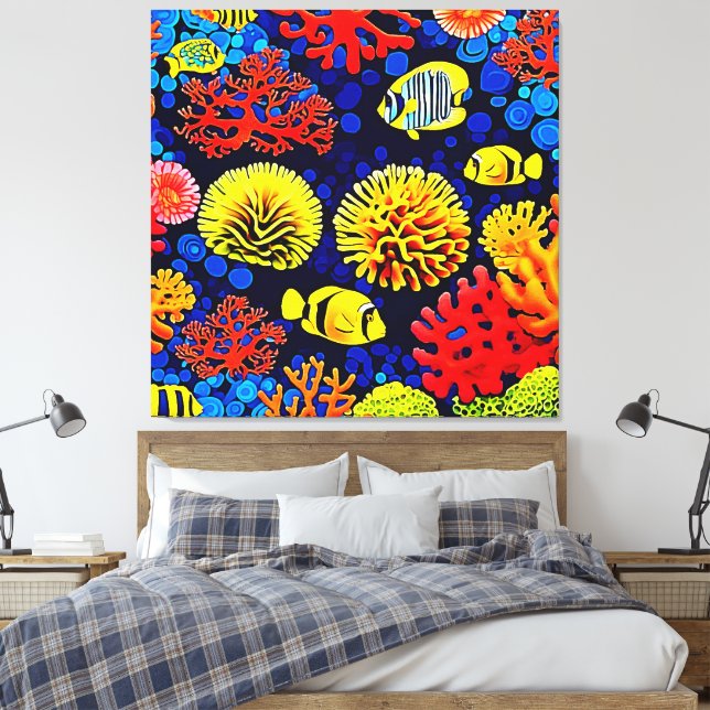 Design des Unterwasserriffs Leinwanddruck (Insitu (Schlafzimmer))