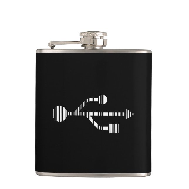 Design des USB LOGO BAR CODE-Computermusters Flachmann (Vorderseite)