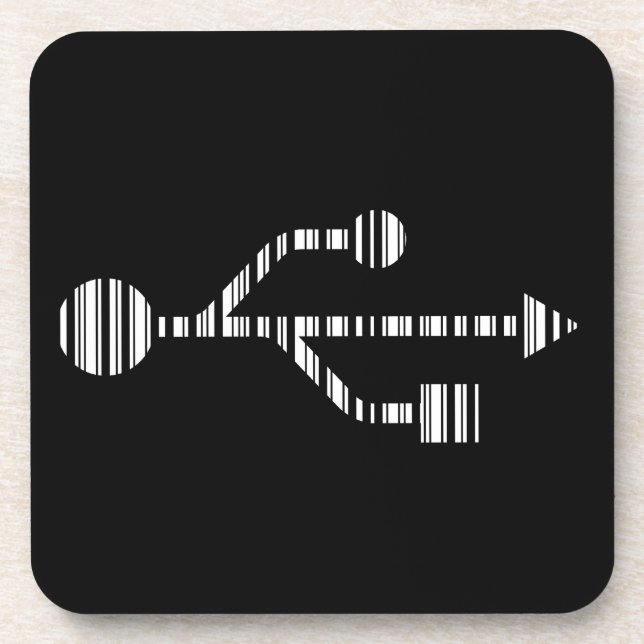 Design des USB LOGO BAR CODE-Computermusters Getränkeuntersetzer (Vorderseite)