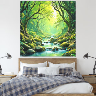 Design des verzauberten Waldschlammes Leinwanddruck