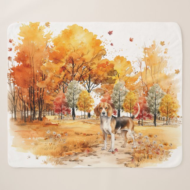 Design des Wasserfarbenfallhundes - Beagle Sherpadecke (Vorderseite (Horizontal))