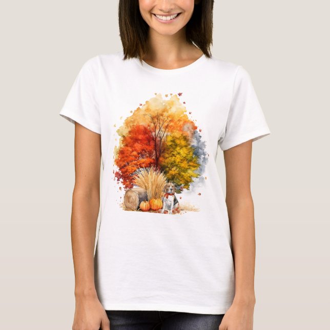 Design des Wasserfarbenfallhundes - Beagle T-Shirt (Vorderseite)