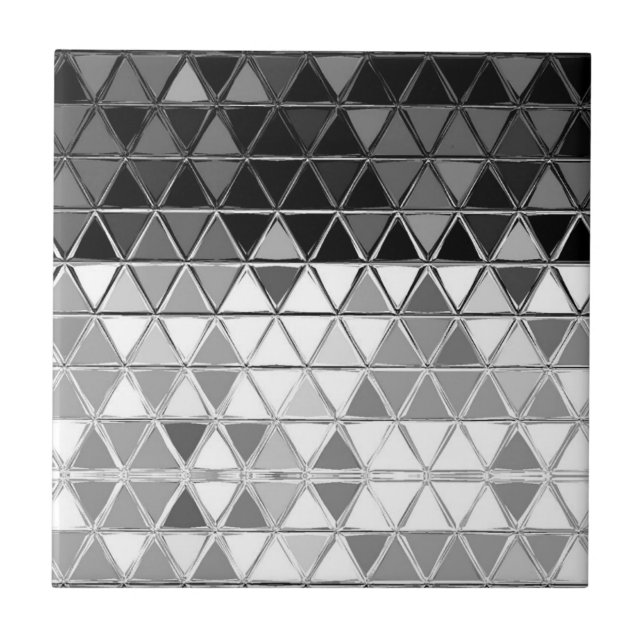 Design des weißen und schwarzen Mosaikdreiecks Fliese (Vorderseite)