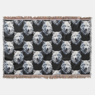 Design des weißen Wolfskopfes Decke