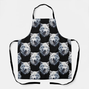 Design des weißen Wolfskopfes Schürze