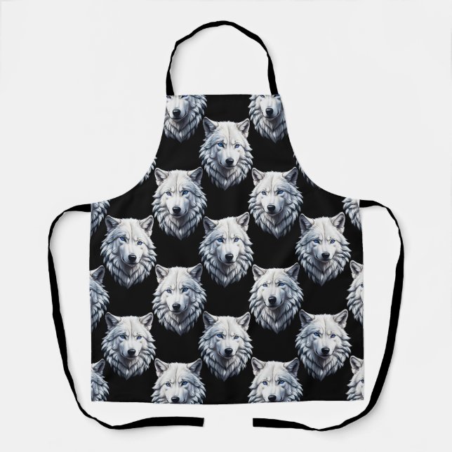 Design des weißen Wolfskopfes Schürze (Vorderseite)