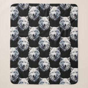 Design des weißen Wolfskopfes Sherpadecke