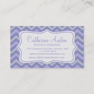 Design d'intérieur zigzag violet bleu carte de vis