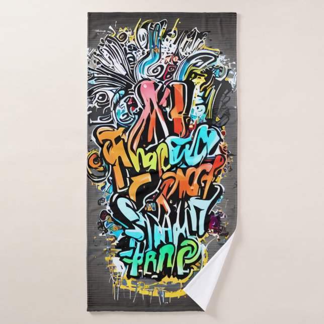 Design dynamique avec art de rue (Serviette de bain)
