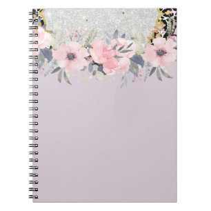 Design Eigene Hübsche Girly Pink Blumengestation Notizblock