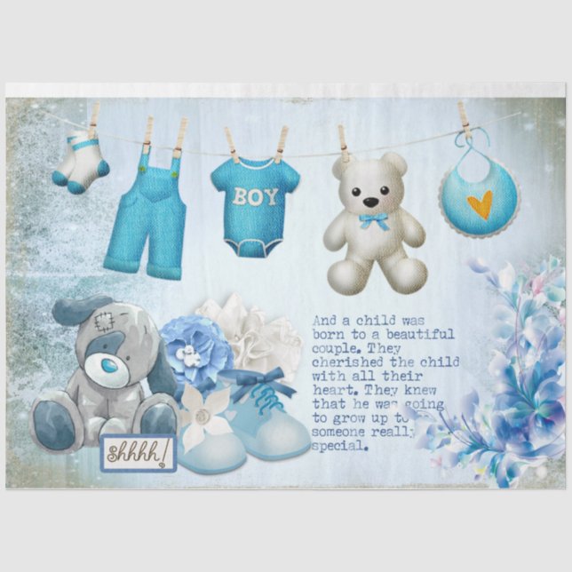 Design einer Baby Boy Series 1 Seidenpapier (Vorderseite)