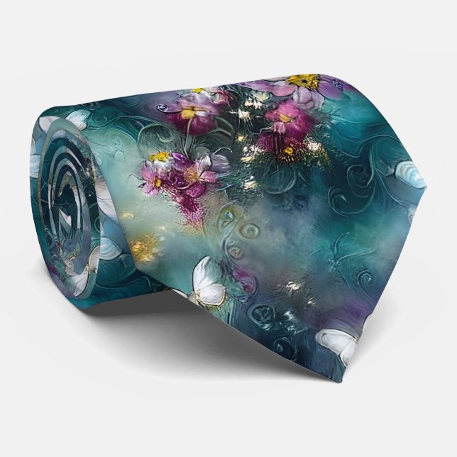 Design einer mystischen Schmetterlingsreihe 11 Krawatte (Gerollt)