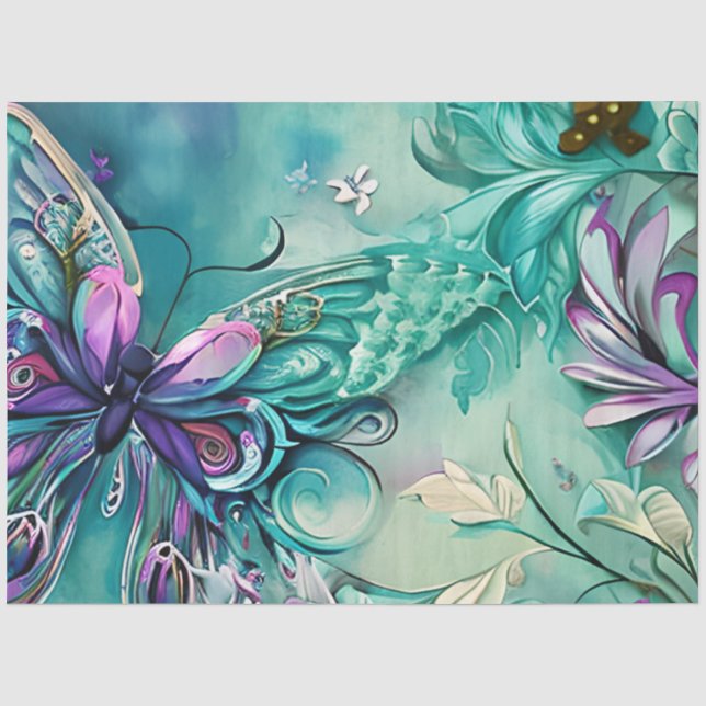 Design einer mystischen Schmetterlingsreihe 16 Seidenpapier (Vorderseite)