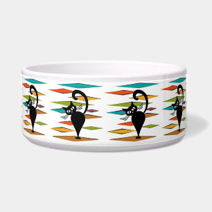 Design einer schwarzen Katze im Stil der Mitte des Napf