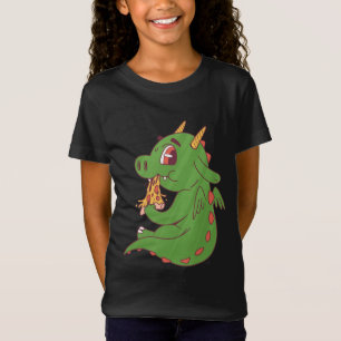 Design eines Drachenbabys, das ein leckeres Pizzas T-Shirt