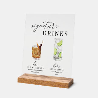 Design Elégant Aquarelle Signature Boissons