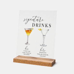 Design Elégant Aquarelle Signature Boissons