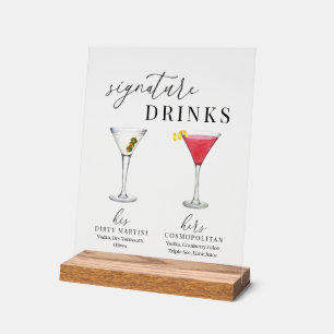 Design Elégant Aquarelle Signature Boissons
