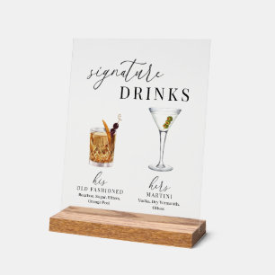 Design Elégant Aquarelle Signature Boissons