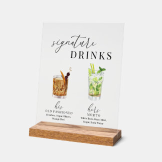Design Elégant Aquarelle Signature Boissons