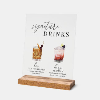 Design Elégant Aquarelle Signature Boissons