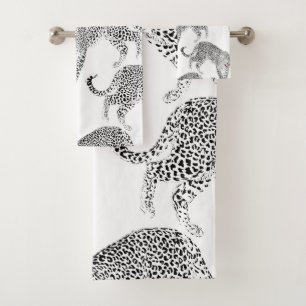 Design élégant en noir et blanc léopard rose