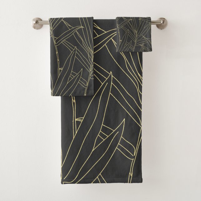 Design élégant feuillage de bambou or strokies (En situation)