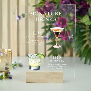 Design élégant moderne Signature Boissons Cocktail