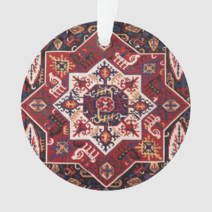 Design en perse rouge et bleu