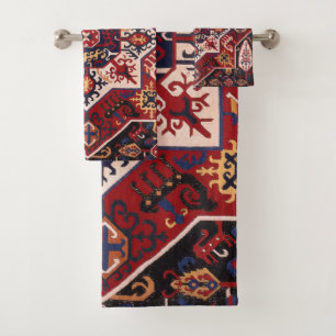 Design en perse rouge et bleu