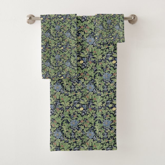 Design floral bleu et vert (En situation)