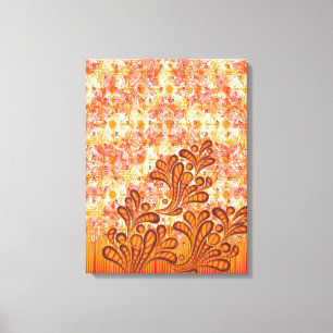Design floral délicat sur toile texturée beige