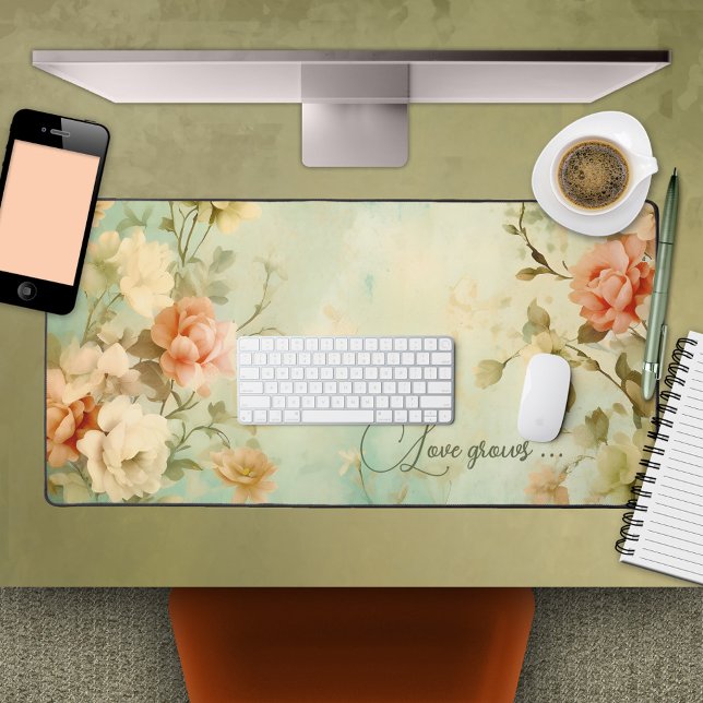 Design Floral Rose (An artistic design desk mat featuring painted roses)