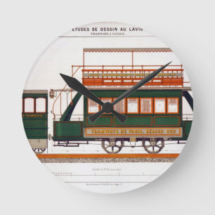Design for a Steam Tram, plate 126 from 'The Indus Runde Wanduhr
