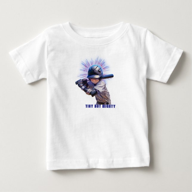Design for Tiny but Mighty Baseball Player Baby T-shirt (Vorderseite)