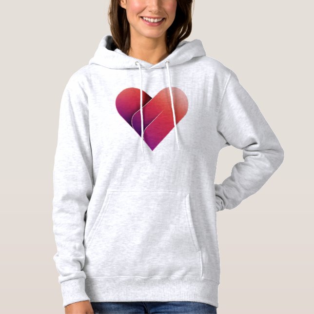 Design Frauen an der Red Heart Front Hoodie (Vorderseite)