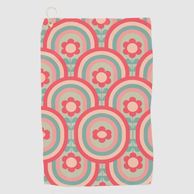 Design-Frauen für hübsch rosa Blume Golfhandtuch (Vorderseite)