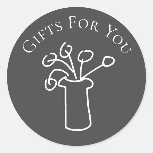 Design für abstrakte Blume Geschenkmarken Runder Aufkleber (Vorderseite)