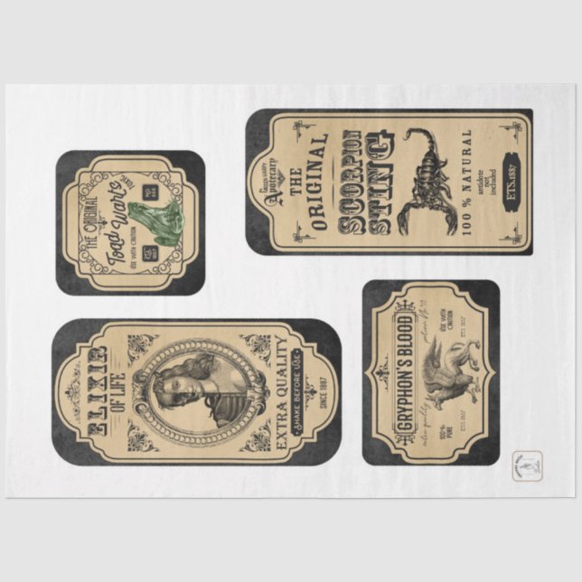 Design für Apotheke und Tränke der Serie 3 Seidenpapier (Vorderseite)