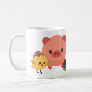 Design für Baby Piglet (Schwein) und Küken (Hühnch Kaffeetasse
