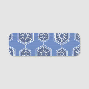 Design für blaue Ornamente Namensschild