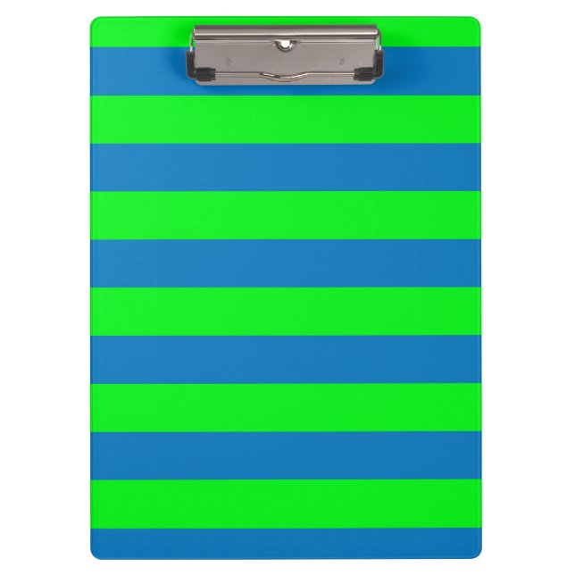 Design für blaue und grüne Streifen Klemmbrett (Vorderseite)