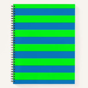 Design für blaue und grüne Streifen Notizbuch
