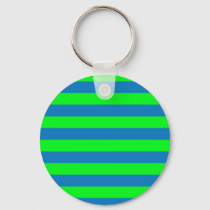 Design für blaue und grüne Streifen Schlüsselanhänger