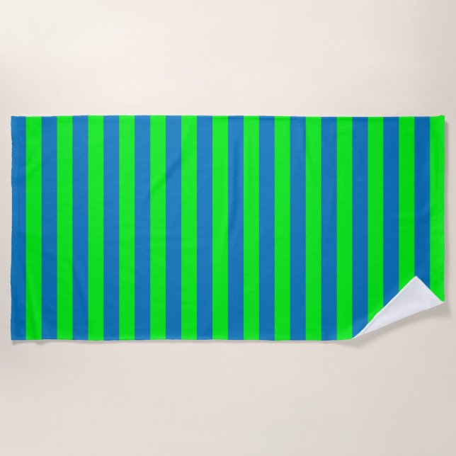 Design für blaue und grüne Streifen Strandtuch (Vorderseite)