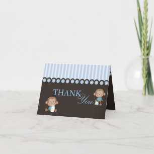 Design für blauen und braunen Affen Danke Karte