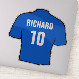 Design für blaues Fußballtrikot zur Personalisieru Aufkleber