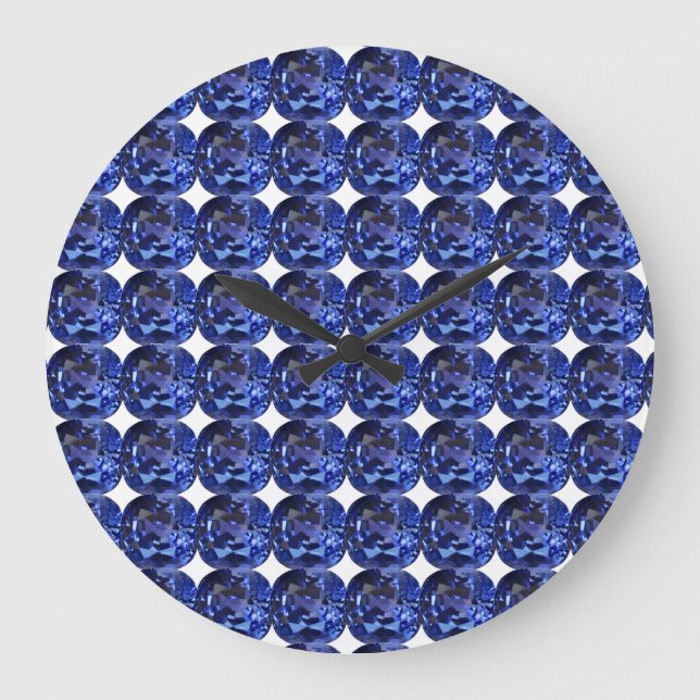 Design für blaues Saphir Große Wanduhr (Vorderseite)