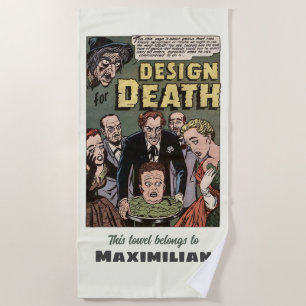 Design für das Comic des Vintagen Horrors des Tode Strandtuch